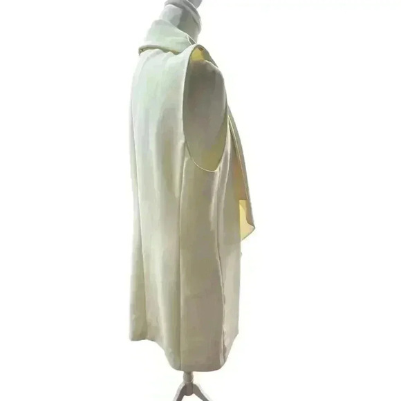 Donna Karan Modern Ivory Long Double Breasted Poly Vest Hook Closure Size 4 NWT - Picture 7 of 15